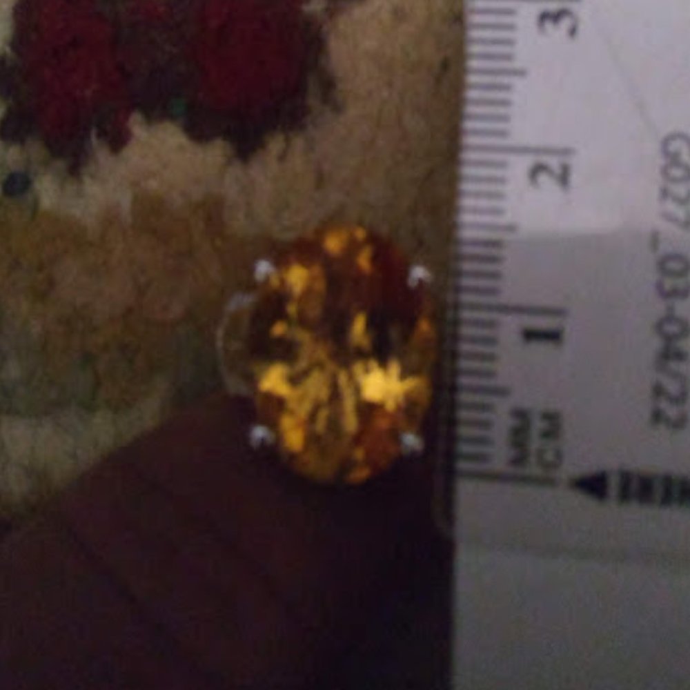 Yellow Topaz ring Silver Thailand size 7 - Picture 4 of 6